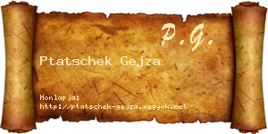 Ptatschek Gejza névjegykártya